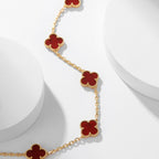 TimiCLOVER 10 MOTIFS CARNELIAN NECKLACE