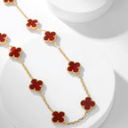 TimiCLOVER 10 MOTIFS CARNELIAN NECKLACE