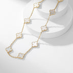 TimiCLOVER 10 MOTIFS WHITE MOTHER OF PEARL NECKLACE