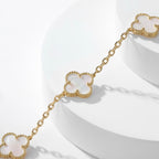 TimiCLOVER 10 MOTIFS WHITE MOTHER OF PEARL NECKLACE