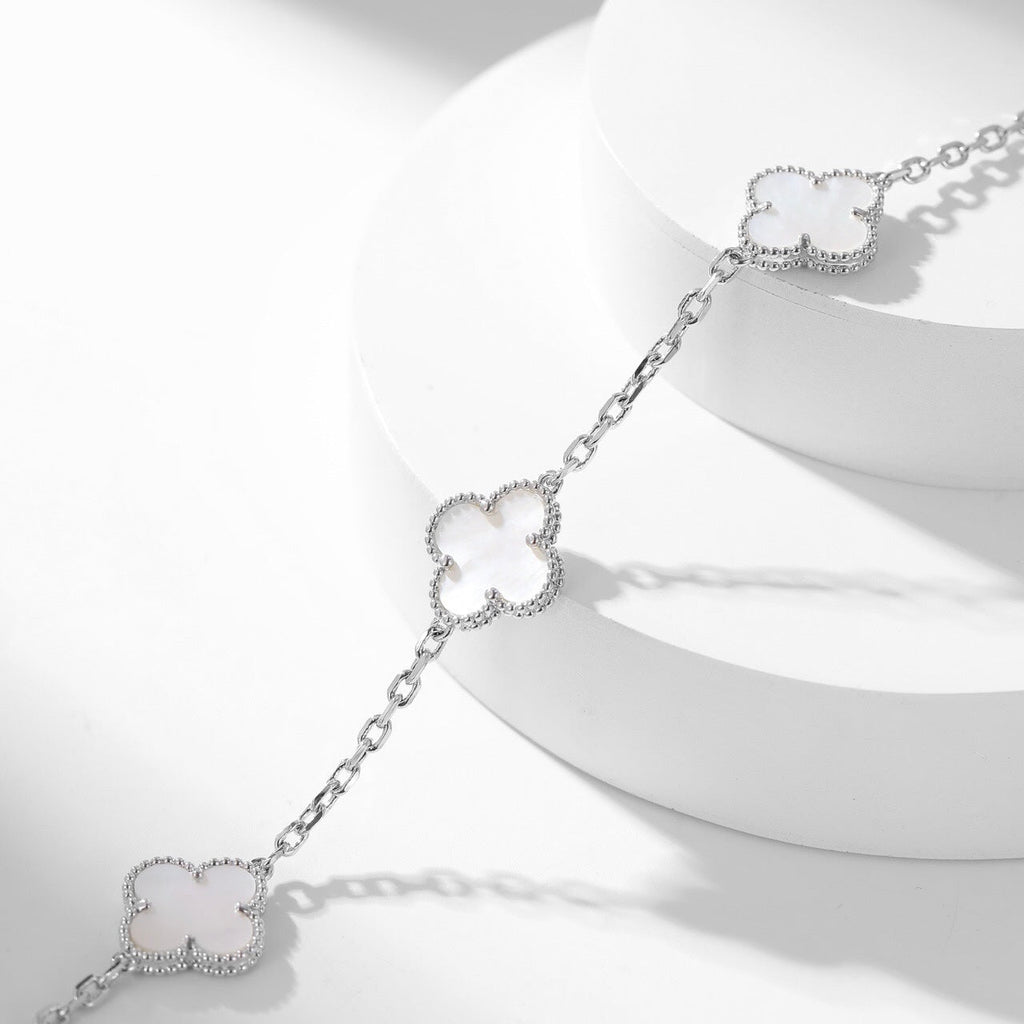 TimiCLOVER 10 MOTIFS WHITE MOTHER OF PEARL NECKLACE