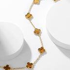 TimiCLOVER 10 MOTIFS TIGER EYE NECKLACE