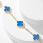 TimiCLOVER 10 MOTIFS BLUE AGATE NECKLACE