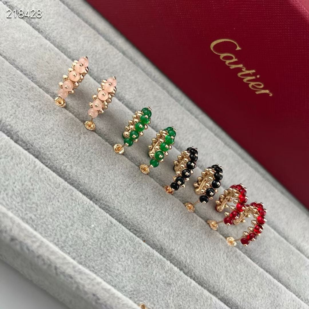 [Timi] NEW COLORED GEMSTONE COLLECTION SMALL HOOP EARRINGS