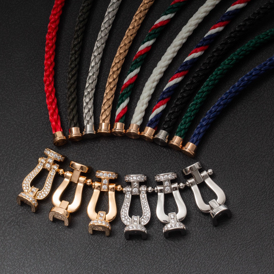 TimiFORCE LARGE HORSESHOE FULL DIAMOND BRACELET ROSE GOLD