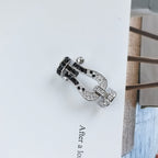TimiFORCE LARGE HORSESHOE BLACK WHITE DIAMOND BRACELET SILVER