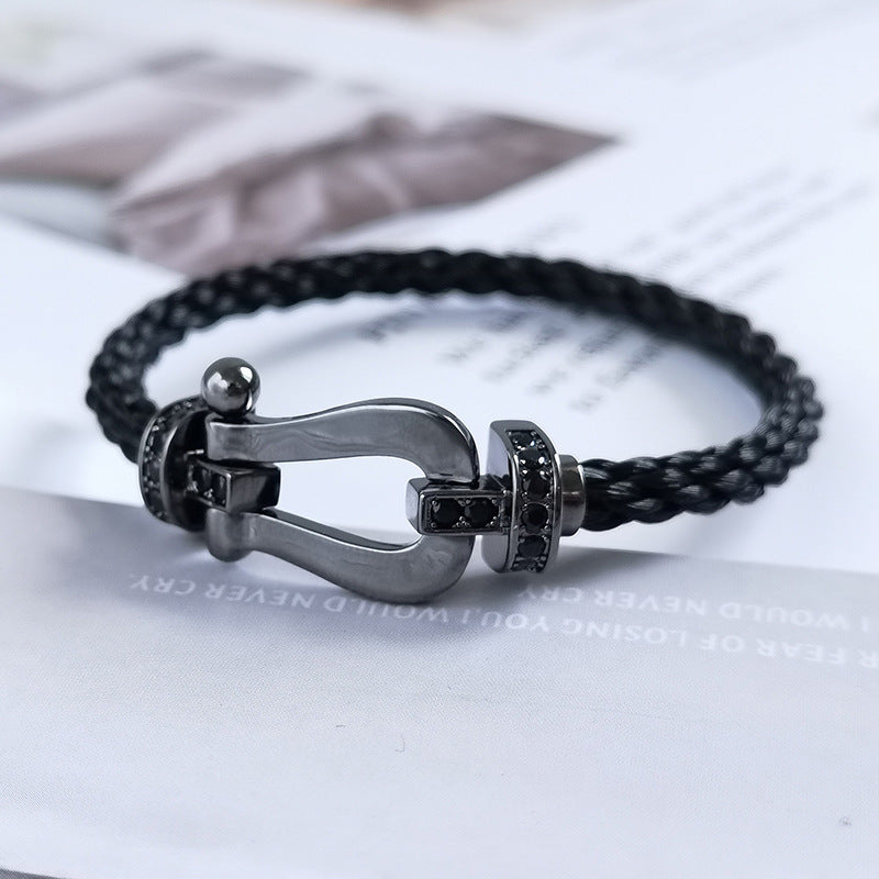 TimiFORCE LARGE SERIES HORSESHOE BLACK SAMURAI BRACELET