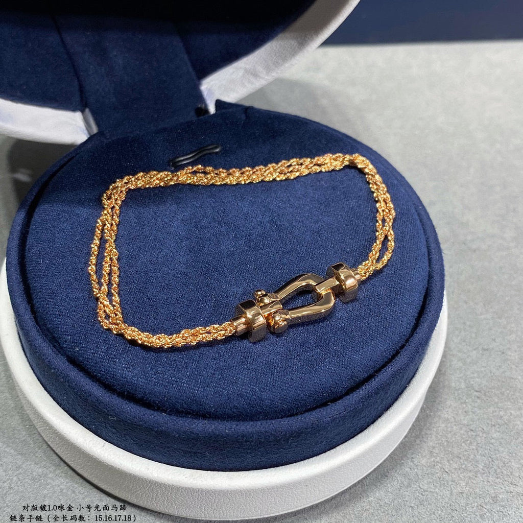 TimiFORCE SMALL HORSESHOE  DIAMOND CHAIN ROPE BRACELET