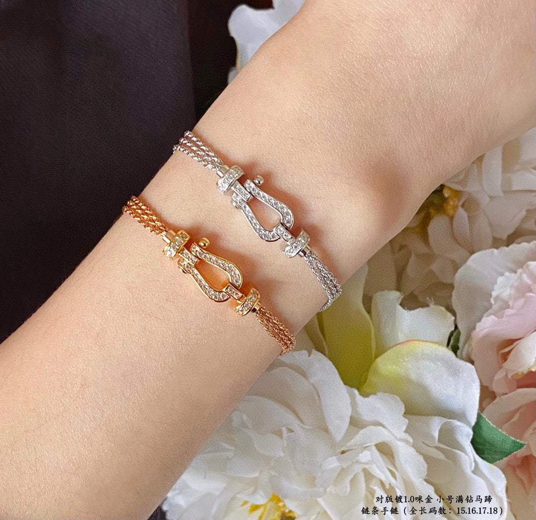 TimiFORCE SMALL HORSESHOE  DIAMOND CHAIN ROPE BRACELET