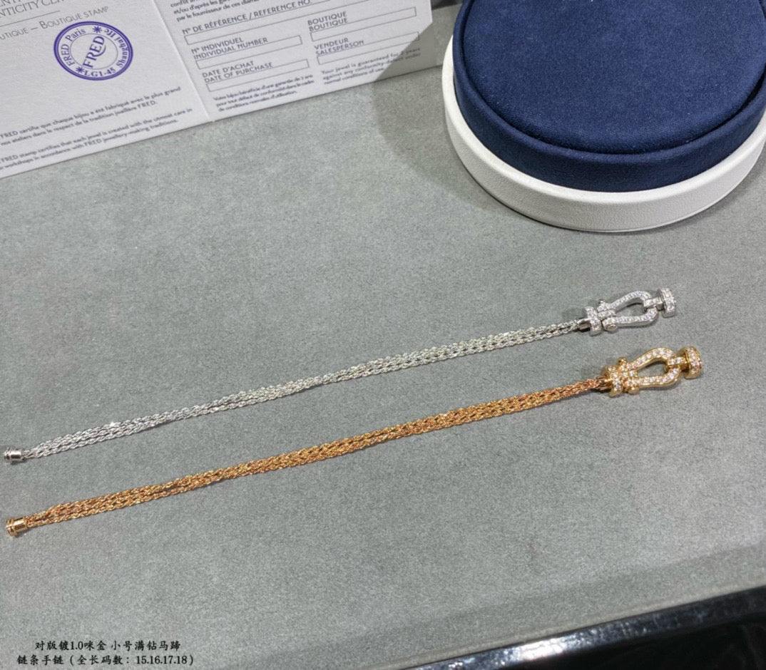 TimiFORCE SMALL HORSESHOE  DIAMOND CHAIN ROPE BRACELET