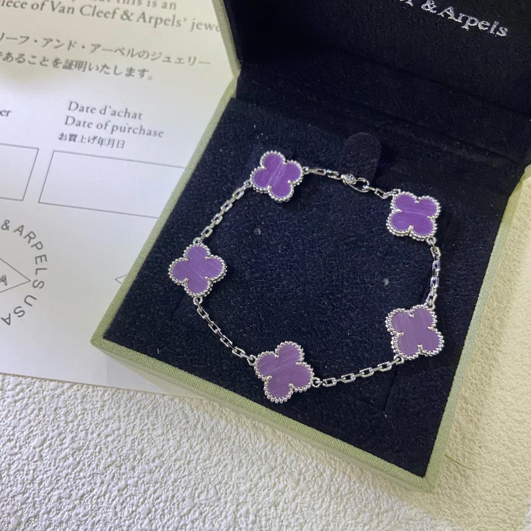 [Timi]New  CLOVER 5 MOTIF VIOLET BRACELET COLLECTION