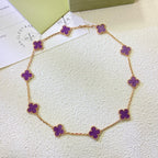 TimiCLOVER 10 MOTIFS  PURPLE VIOLET  NECKLACE