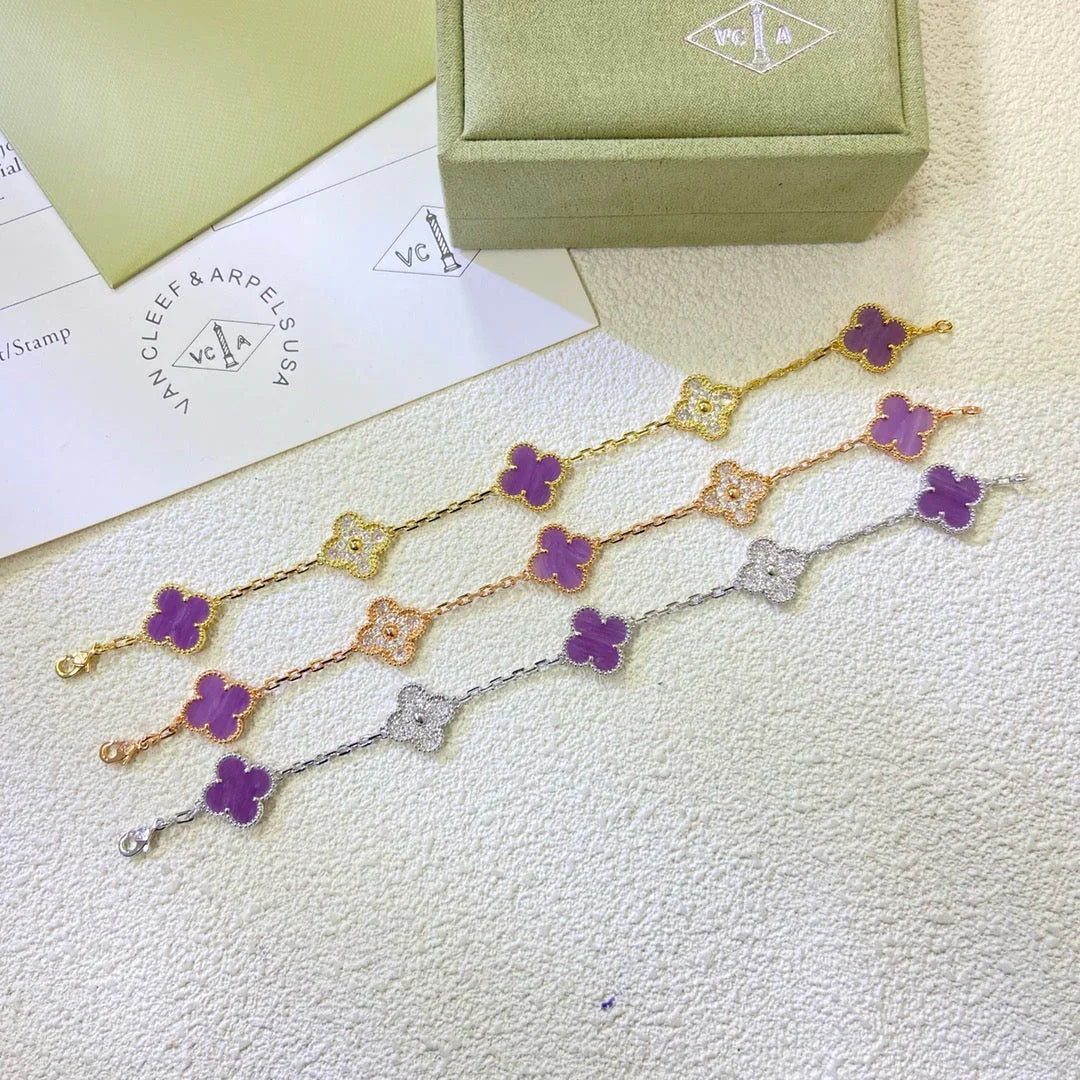 [Timi]New  CLOVER 5 MOTIF VIOLET BRACELET COLLECTION