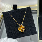 TimiCLOVER 15MM DIAMOND AND YELLOW TIGER'S EYE AGATE necklace