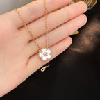TimiLUCKY  WHITE MOP  PLUM BLOSSOM NECKLACE