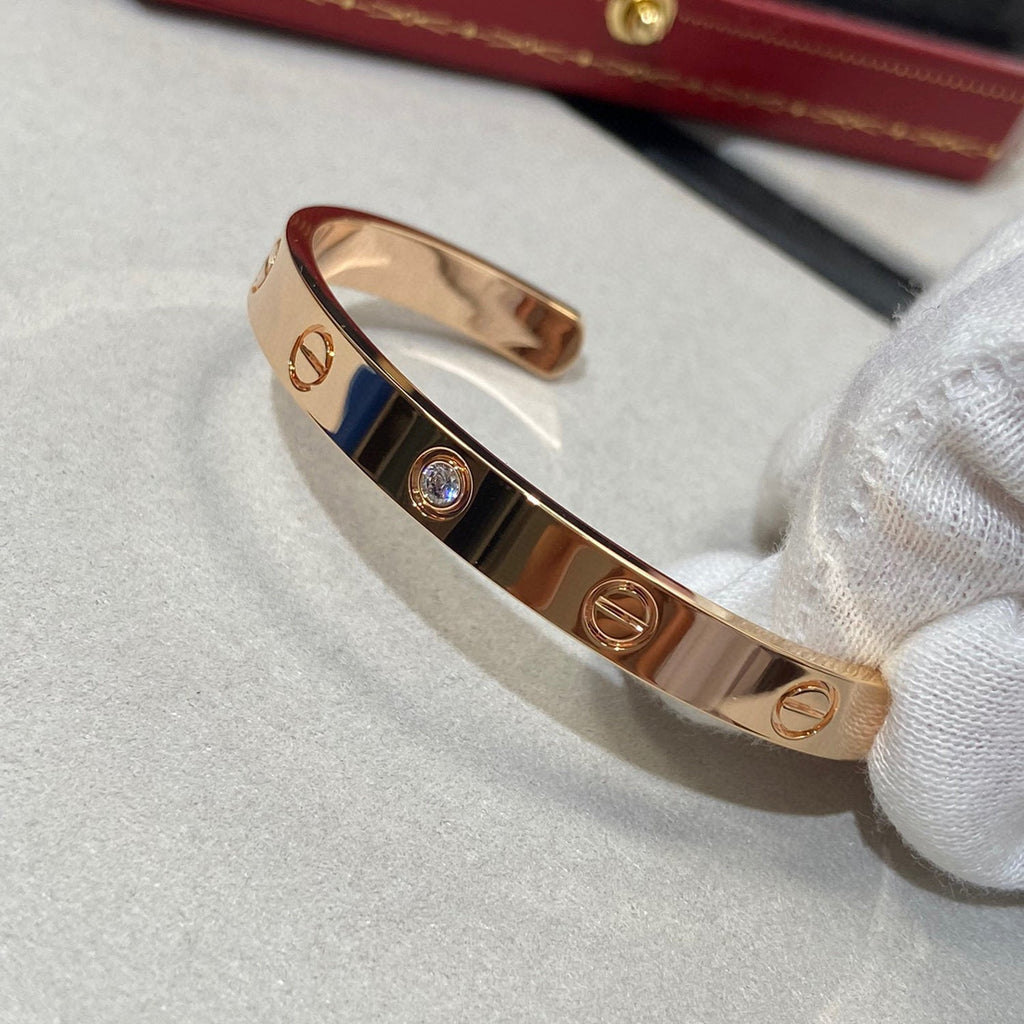 TimiLOVE BRACELET 6.1MM 1 DIAMOND OPEN CUFF