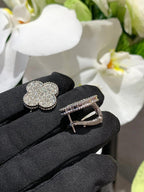 [Timi]CLOVER 20MM MOTIFS DIAMOND STUD EARRINGS SILVER
