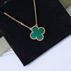 TimiCLOVER 15MM MALACHITE SINGLE FLOWER  NECKLACE