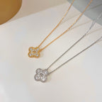 TimiCLOVER 15MM DIAMOND SINGLE FLOWER NECKLACE
