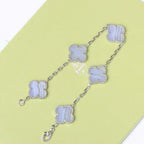 [Timi]New  CLOVER 5 MOTIF PURPLE CHALCEDONY BRACELET COLLECTION