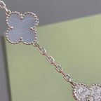 [Timi]New  CLOVER 5 MOTIF PURPLE CHALCEDONY BRACELET COLLECTION