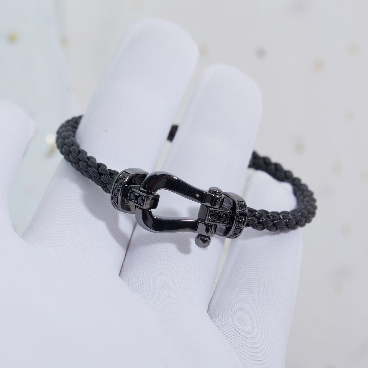 TimiFORCE LARGE SERIES HORSESHOE BLACK SAMURAI BRACELET
