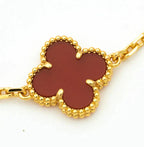 [Timi]New  CLOVER 5 MOTIF RED CORNELIAN BRACELET COLLECTION