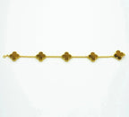 [Timi]New  CLOVER 5 MOTIFS TIGER EYE BRACELET COLLECTION