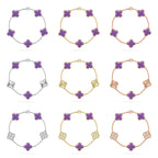 [Timi]New CLOVER 5 MOTIF LIGHT PURPLE BRACELET COLLECTION