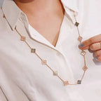 TimiCLOVER 20 MOTIFS DARK MOP DIAMOND  NECKLACE