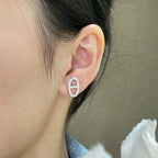 TimiHM FULL DIAMOND PIG NOSE STUD EARRINGS