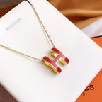TimiHM CLIC RED ENAMEL GOLD NECKLACE