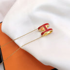TimiHM CLIC RED ENAMEL GOLD NECKLACE