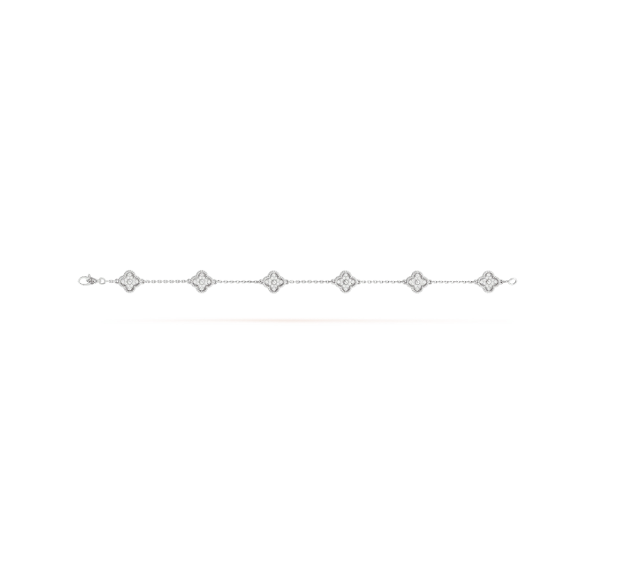 ¡®Timi¡¯CLOVER 6 MOTIF SILVER DIAMOND BRACELET