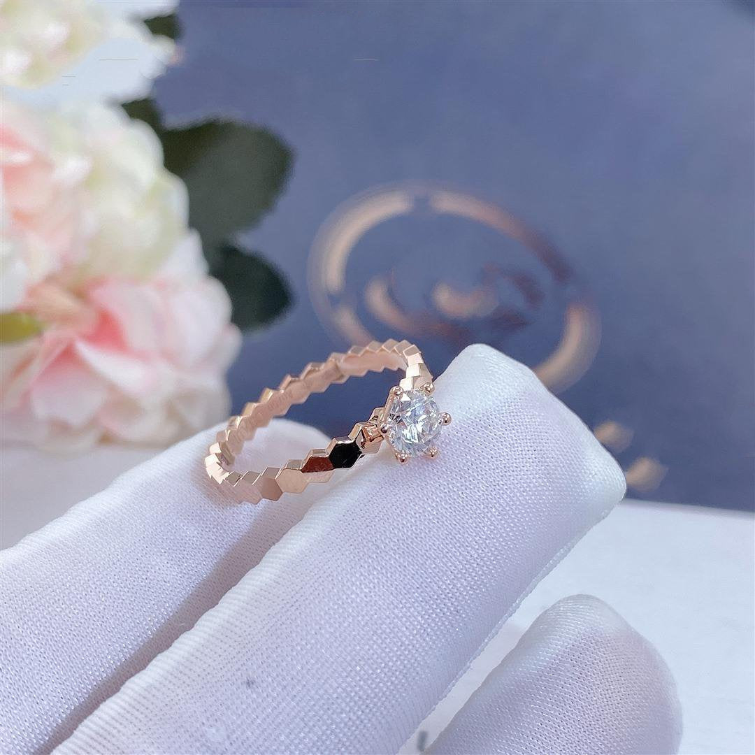 TimiBEE LOVE RING PINK GOLD 1 DIAMOND
