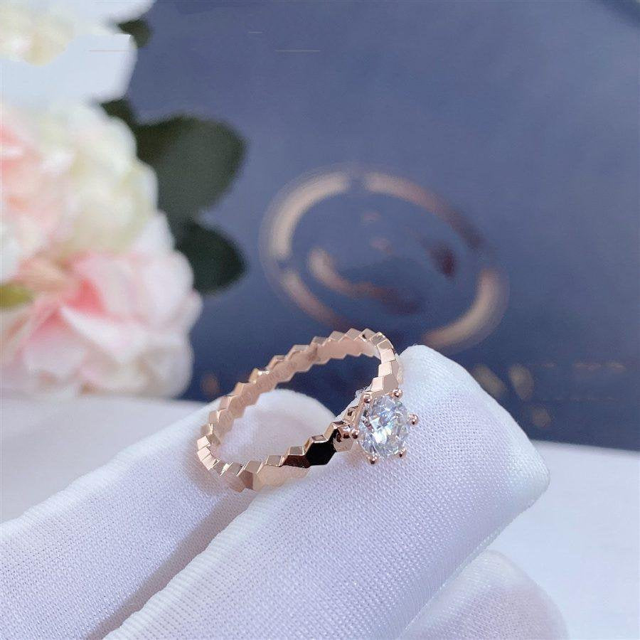 TimiBEE LOVE RING PINK GOLD 1 DIAMOND