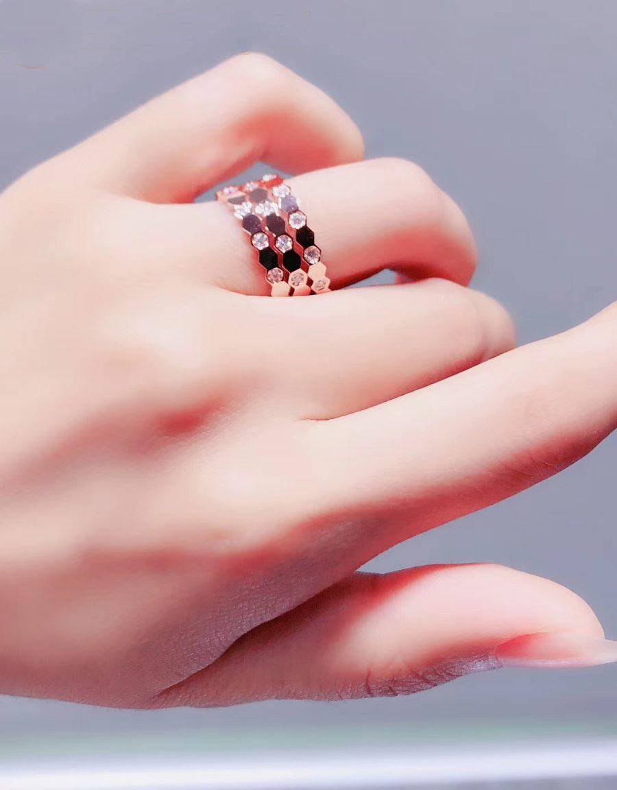 TimiBEE LOVE RING PINK GOLD DIAMOND
