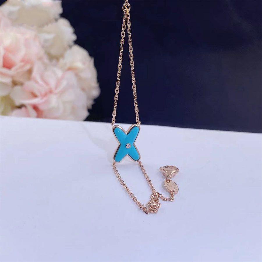 TimiJEUX BRACELET TURQUOISE PINK GOLD 1 DIAMOND