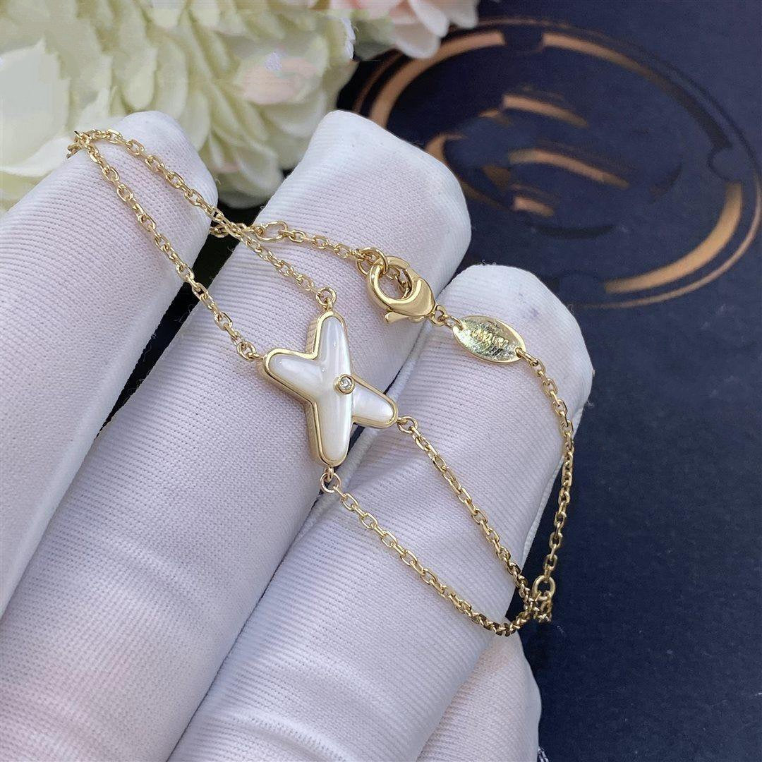 TimiJEUX BRACELET WHITE MOP GOLD 1 DIAMOND