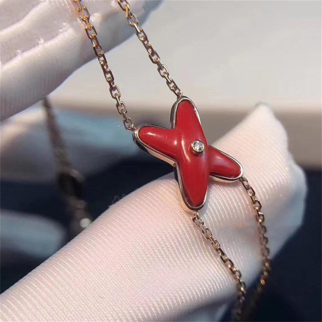 TimiJEUX BRACELET CARNELIAN PINK GOLD 1 DIAMOND