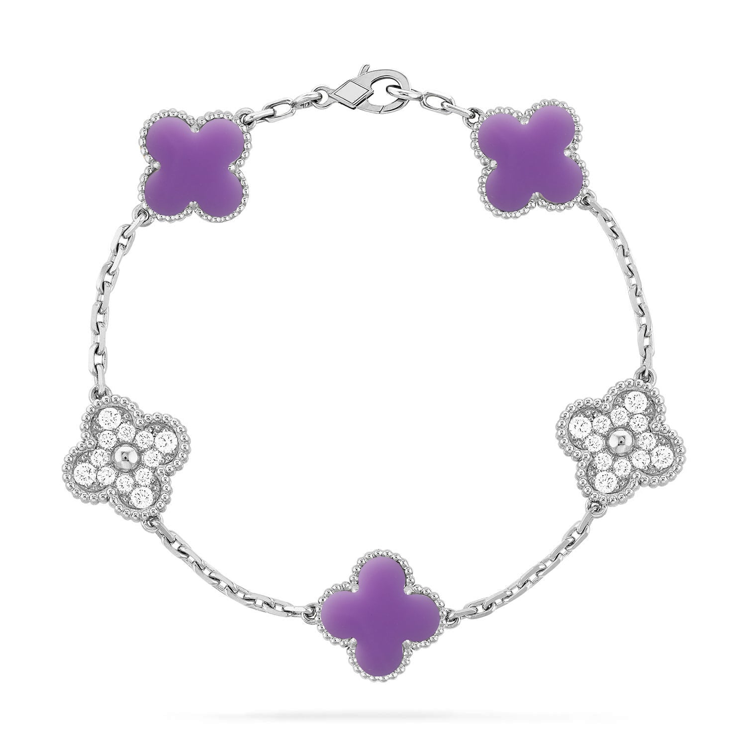 [Timi]New CLOVER 5 MOTIF LIGHT PURPLE BRACELET COLLECTION