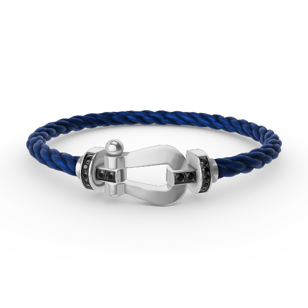 TimiFORCE LARGE HORSESHOE BLACK DIAMOND BRACELET SILVER