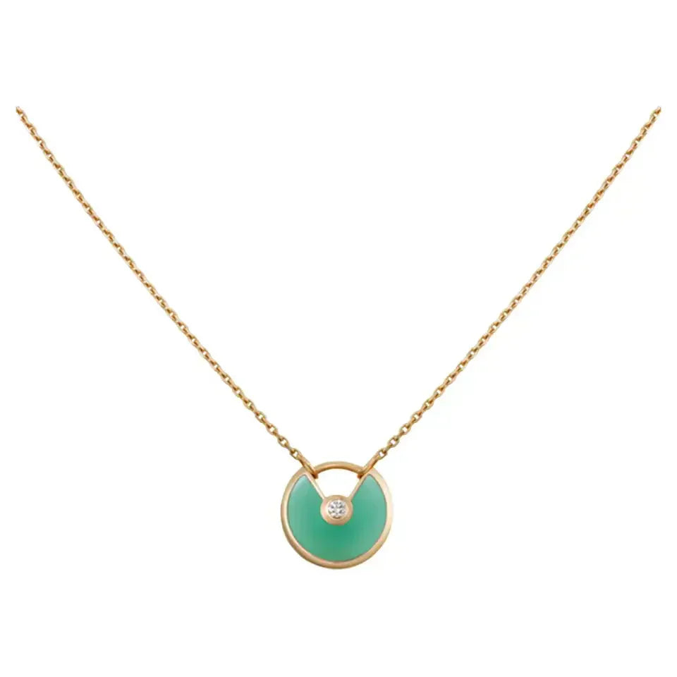 TimiAMULETTE GOLD MALACHITE NECKLACE