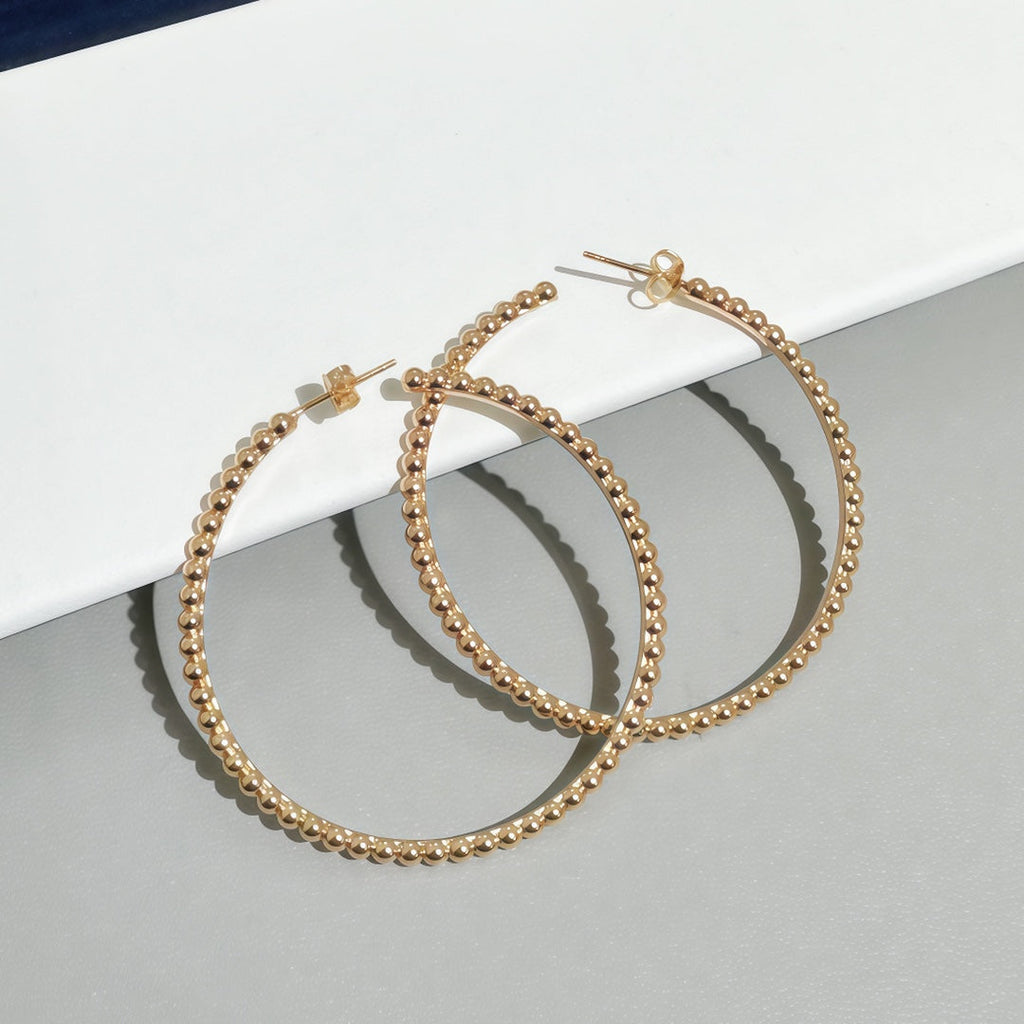[Timi]  SMOOTH BEAD STUD EARRINGS