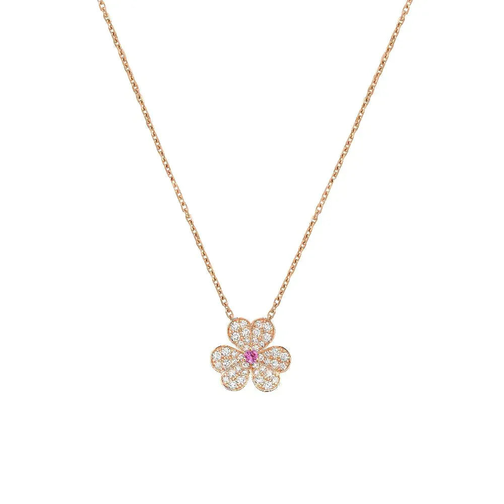 TimiFRIVOLE ROSE GOLD FLOWER DIAMOND NECKLACE