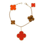 ¡®Timi¡¯CLOVER BRACELET 5 MOTIFS CARNELIAN TIGER EYE