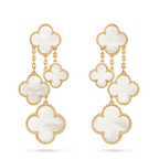 TimiCLOVER EARRINGS WHITE MOP 4 MOTIFS GOLD