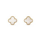 TimiCLOVER MEDIUM 1 MOTIFS  WHITE MOP STUD EARRINGS
