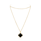 TimiCLOVER 25MM GOLD ONYX BIG CLOVER NECKLACE