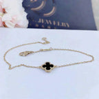 ¡®Timi¡¯CLOVER ONYX SINGLE FLOWER BRACELET